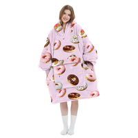 Nouveau design imprimé personnalisé 100% gâteau en polyester grandes manches portables femmes sweat à capuche surdimensionné couverture sweat-shirt