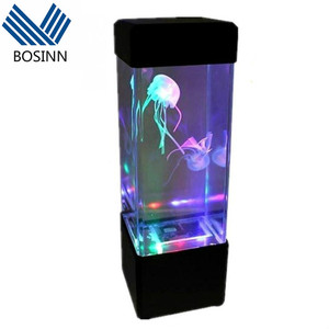 <span class=keywords><strong>Lampe</strong></span> de nuit fantaisie <span class=keywords><strong>méduse</strong></span> de chevet LED Aquarium en acrylique avec lumières changeantes de couleur Fonctionnant sur piles pour la relaxation en chambre - Product Image 2