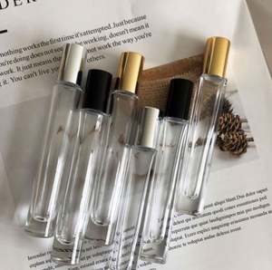 Flacon pulvérisateur de parfum rond transparent de 10 ml avec pompe pulvérisatrice, impression sérigraphique, rechargeable - Product Image 1