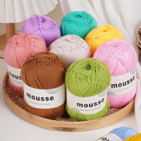 Fil acrylique 4 brins en promotion, fil de coton laitier pour tricoter écharpes, oreillers, couvertures, motif teint recyclé