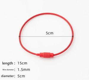 Porte-clés en câble d'acier inoxydable à verrouillage par vis, avec boucles de maintien, pour camping en extérieur, outil de suspension et attache de bagage - Product Image 3