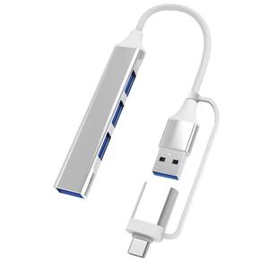 <span class=keywords><strong>Hub</strong></span> USB C 4 en <span class=keywords><strong>2</strong></span>, <span class=keywords><strong>Hub</strong></span> USB3.0 de 4 Puertos, Divisor Multi USB <span class=keywords><strong>2</strong></span>.0, Adaptador OTG para PC Lenovo HUAWEI <span class=keywords><strong>Xiaomi</strong></span> Macbook, Aleación de Aluminio - Product Image 1