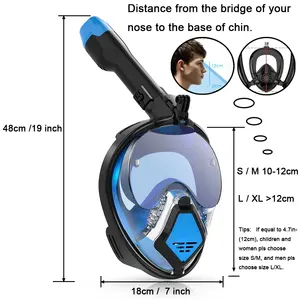 ओम जुनहैइन का फुल फेस स्नॉर्कलिंग और स्कूबा डाइविंग मास्क वयस्क पैनोरमिक पानी के नीचे के दृश्य चश्मे - Product Image 4