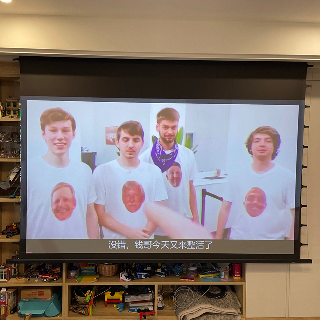 PerfecTisan Projector Screen With Remote Grey Motorised Projector Screen 150 Roll up Automatic Anti Light Projector Screen