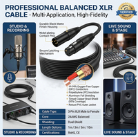 Câble micro XLR 3 broches mâle-femelle, audio équilibré, 3m, 5m, 10m, 20m, 100m pour studio, scène, table de mixage, haut-parleur