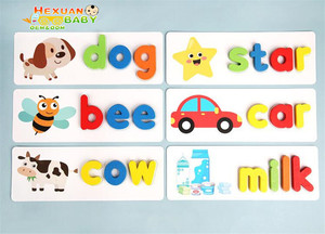 Giochi di Scramble di Parole 26 Lettere dell'Alfabeto Inglese Apprendimento Precoce Esercizi di Ortografia per Bambini Giocattoli in Legno - Product Image 3