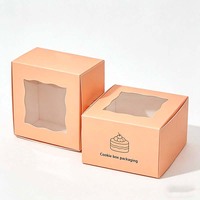 Boîtes à pâtisserie en papier kraft Fashinal, mini-boîtes à gâteaux pliables, boîtes à dessert à emporter, emballages en papier pour biscuits et beignets avec fenêtres