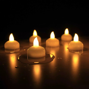 עמיד למים Flameless צף <span class=keywords><strong>LED</strong></span> אלקטרוני נרות אורות מהבהב רומנטי חתונה קישוטי מים צף נר - Product Image 2