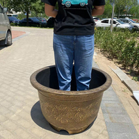 Grand pot rond en plastique pour lotus, idéal pour la maison, le balcon, le jardin, la terrasse, l'hôtel, couleur et logo personnalisables, design moderne, pot de fleurs