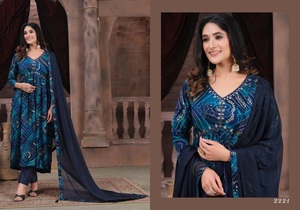 Nueva Colección Alia Cut Kurtis Pant Dupatta con Kurti Moderno con Bordado a Mano para Mujer, Conjunto para Festivales y Fiestas - Product Image 5