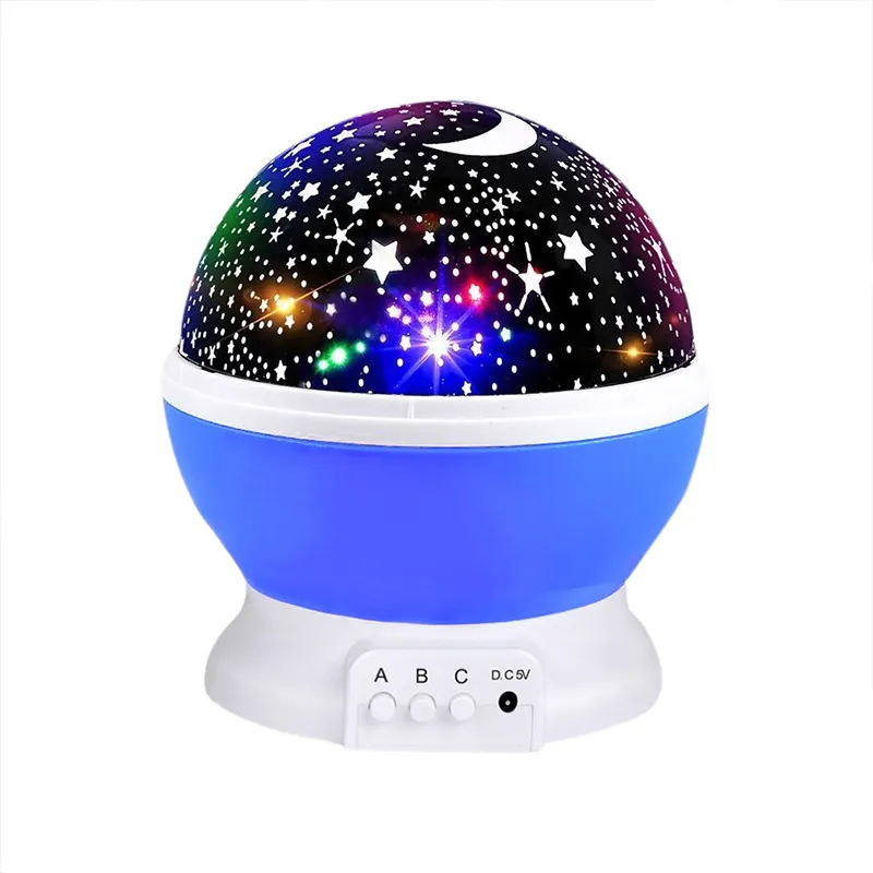 Takraw 모양 아이들 밤 빛 아름다운 3D USB 재충전용 360 도 자전 LED 별 은하 투상 램프