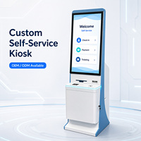 Kiosco de Autoservicio con Pantalla Táctil de 43 Pulgadas, Impresora A4, Escáner de Códigos QR, Lector de Tarjetas RFID, OEM, ODM