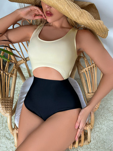 <span class=keywords><strong>Maillot</strong></span> <span class=keywords><strong>de</strong></span> <span class=keywords><strong>bain</strong></span> une pièce à bandes avec blocs <span class=keywords><strong>de</strong></span> couleurs, <span class=keywords><strong>Sexy</strong></span>, dos nu, ajouré - Product Image 2