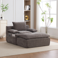 Canapé modulaire sectionnel avec ottoman, porte-gobelets intégré, poche latérale, fauteuil d'appoint pour salon