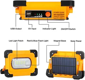 2026 New 30W Rechargeable <b>LED</b> Portable Work <b>Light</b> Aluminum Die Casting Solar Emergency <b>Workshop</b> Camping Garden Yard Road Hotel H - Product Image 2