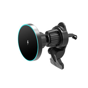 Support de téléphone magnétique en alliage d'aluminium pour voiture, <span class=keywords><strong>chargeur</strong></span> sans fil à charge rapide, fixation sur grille d'aération avec crochet bec d'aigle - Product Image 2