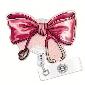 Pink Transparent PVC Acrylic Butterfly Keychain UV Printed Fashion Jewelry Keyring for Women's Handbag & Car Keys Decor - Product Image 3