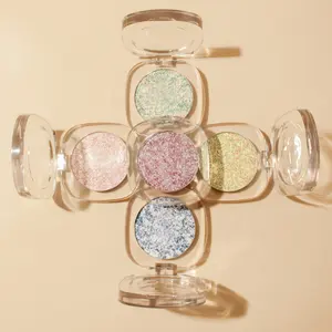 Fine Pressed Glitter Eye Shadow Powder Makeup Pallet Highly Pigmented Ultra Shimmer for Face Body Glitter Eyeshadow Palette