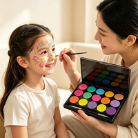 Palette de maquillage professionnelle UV 15 couleurs pour le visage et le corps, activée à l'eau, lavable