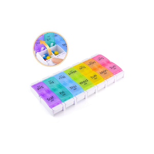 CHL custom logo plastic 1 7 14 28 days weekly monthly capsule medicine pill organizer dispenser container case reminder pill box