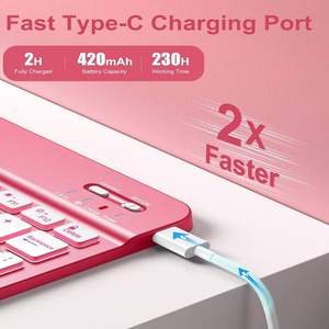 For 7 Colors Backlight Wireless Keyboard <b>Tablet</b> Case Pencil <b>Holder</b> for Ipad 10th Generation Customizable PU Material 10.9" - Product Image 2