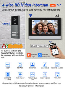 Intercomunicador inteligente WIFI de 7 pulgadas con monitor táctil, precio económico, video intercomunicador 1080P para la seguridad de tu hogar. - Product Image 4