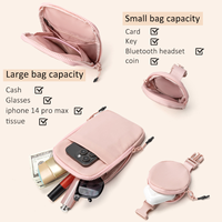 Sac banane multifonctionnel 7x5 pouces en polyester avec sangle réglable et pochette ronde amovible pour femme, idéal pour la marche, les voyages et le sport, personnalisable