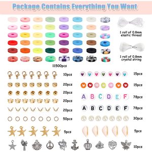 ชุดลูกปัดดินโพลิเมอร์ 115 สี 12000 ชิ้น อุปกรณ์ทำเครื่องประดับ DIY สำหรับเด็ก ชุดทำสร้อยคอ รูปทรงตัวอักษร ชุดงานฝีมือ - Product Image 3