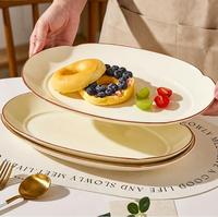 Services de vaisselle en porcelaine de luxe, assiettes en céramique élégantes, vaisselle pour mariage, restaurant, usage domestique