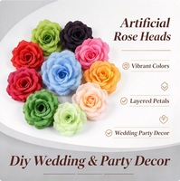 Fleurs artificielles en soie, roses de 8 cm, best-seller transfrontalier, longue durée, style moderne réaliste, décorations de mariage, accents floraux pour murs.