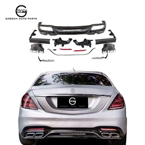 Diffusore posteriore 222 per <span class=keywords><strong>Mercedes</strong></span> <span class=keywords><strong>W222</strong></span> S400 S320 S600 S500 S classe lifting S63 AMG S65 AMG tubo di scarico del labbro posteriore - Product Image 1