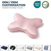 Oreiller papillon ergonomique en mousse à mémoire de forme, en tissu de soie de lait rose rafraîchissant, avec soutien cervical, personnalisé, direct usine, pour l'exportation
