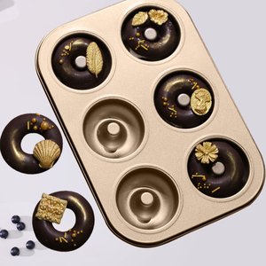 Moules à donuts créatifs antiadhésifs, mini-plaques à gâteaux et biscuits pour la pâtisserie à la maison, en acier au carbone - Product Image 1