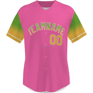 Botón personalizado uniforme deportivo personalizado béisbol Jersey transpirable impreso camisa hombres mujeres jóvenes de talla grande Softball Activewear - Product Image 4