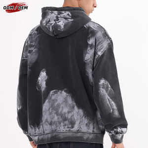 Sudadera con Capucha Vintage de Otoño para Hombre, de 400GSM, Lavada, con Estampado de Grafiti y Pintura en Aerosol, de Felpa Holgada - Product Image 5