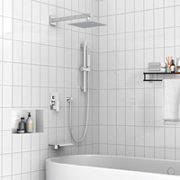 Ensemble de robinet de douche de salle de bain en nickel brossé encastré mural de luxe colonne avec pommeau de douche en acier inoxydable de 10 pouces