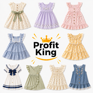 Vestido Floral de Verano para Niñas, Estilo Campestre, Diseños Variados, Envío Aleatorio, Vestido Informal para Niñas - Product Image 1