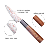 Couteau à éplucher en laiton de 3.5 pouces, couteau à éplucher en acier inoxydable, couteau japonais en cuivre damas pour éplucher les fruits, nouveauté