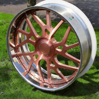 Rines Forjados de 2 Piezas en Cromo Oro Rosa con Borde Profundo de 20, 22, 24 y 26 Pulgadas, 5*127, con Tapas Flotantes para Chevrolet Impala Forgatoss