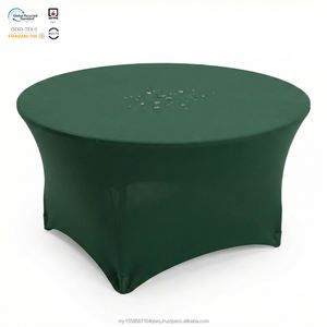 Funda de Mesa de Spandex Negra Moderna, Impermeable y Ecológica con Bolsillos Reforzados, Ajustable y Elástica de 32 Pulgadas para Mesa Alta - Product Image 1