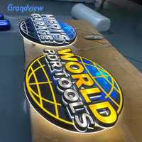 Enseigne publicitaire personnalisée en lettres acryliques 3D rétroéclairées, panneau publicitaire en lettres acryliques 3D rétroéclairées en acier inoxydable
