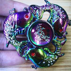 2023 varios estilos Metal Fidget mano Spinner tortuga cocodrilo elefante pato búho abeja oro color diamante incrustaciones juguete de lujo - Product Image 3