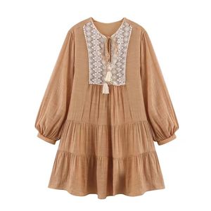 Nueva Colección de Verano de Vestidos Casuales, Sencillos, Mini, Modernos y Versátiles con Decoraciones Bordadas en el Pecho - Product Image 2