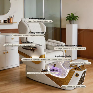 Ensemble de chaise de pédicure et table de manucure de luxe Grandriver, chaise de pédicure électrique avec spa pour les pieds, chaise de pédicure massante avec brumisateur - Product Image 2