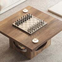 Table basse carrée moderne personnalisable, style rustique, en bois, pour salon, avec coussin pour chat, pour salon ou bureau
