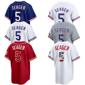 2026 <span class=keywords><strong>USA</strong></span> 250 Cuatro de Julio Texas # 5 Camisetas de Béisbol Personalizadas con el Número 5 de Seager, Bordadas, Uniformes Juveniles, Ropa Deportiva - Product Image 1