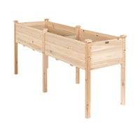 Bacs de plantation surélevés pour plantes d'extérieur, jardinières en bois d'extérieur avec pieds et tableau noir DIY pour légumes, fleurs et herbes