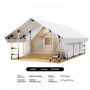 Lujo 4 estaciones impermeable tela Oxford velero en forma de glamping tienda de campaña estructura de acero al aire libre Camping casa prefabricada - Product Image 4