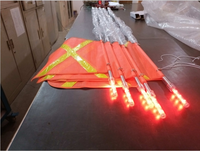 Vente chaude dégagement rapide sécurité LED drapeau Buggy pôle lumière nouvel état fouet minier avec base de ressort orange réfléchissante
