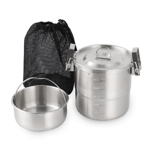 Ensemble complet <span class=keywords><strong>d</strong></span>'ustensiles de cuisine de <span class=keywords><strong>camping</strong></span> en acier inoxydable 304 - Pots suspendus et de cuisson portables de 3 <span class=keywords><strong>L</strong></span> pour pique-nique et voyage - Product Image 6